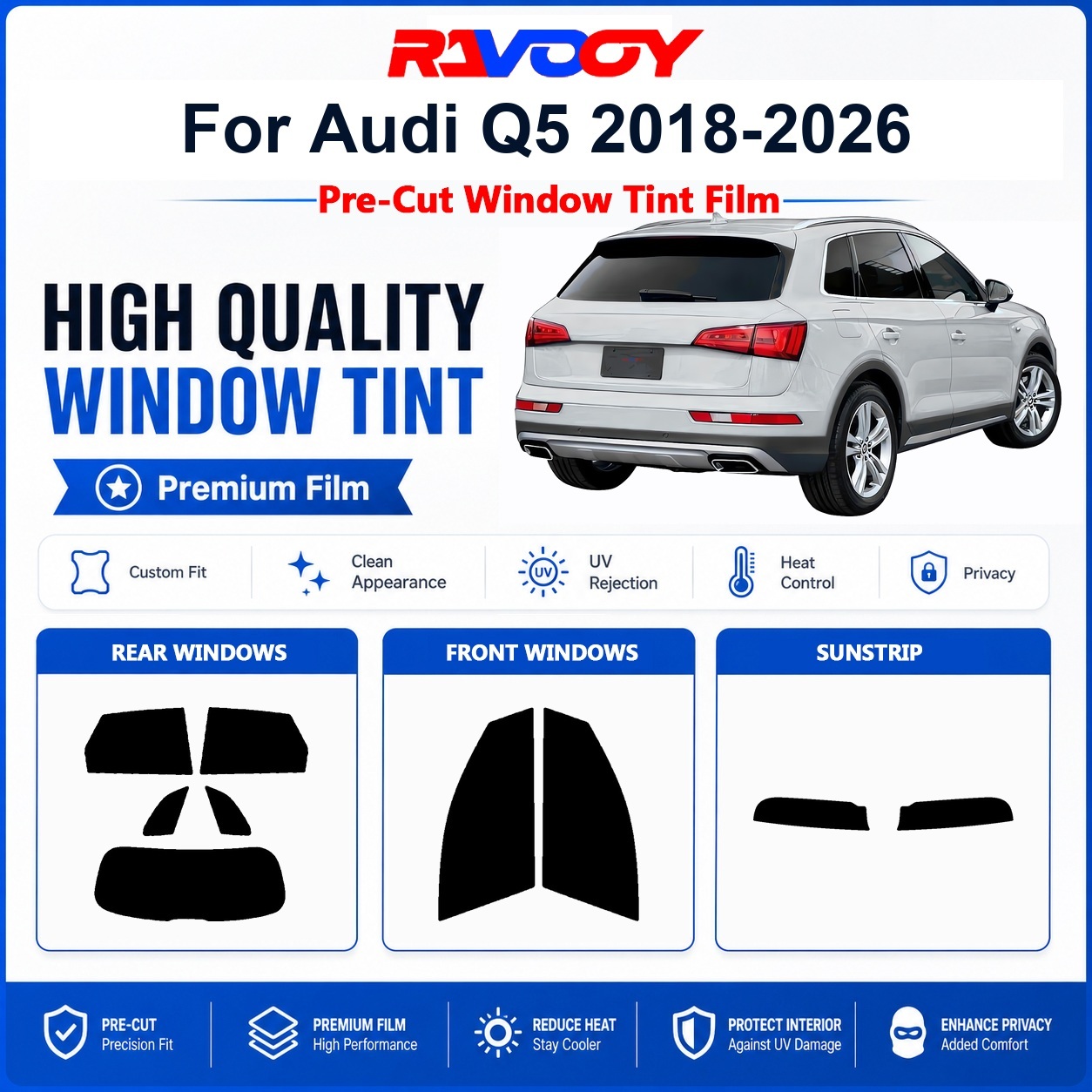 Privacy Screen Protector - Película Premium Pré-Cortada para Janelas Audi