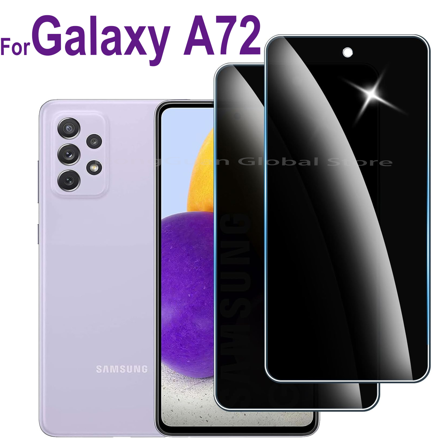 Privacy Screen Protector - 1/2/3/4 unidades para Samsung Galaxy A72