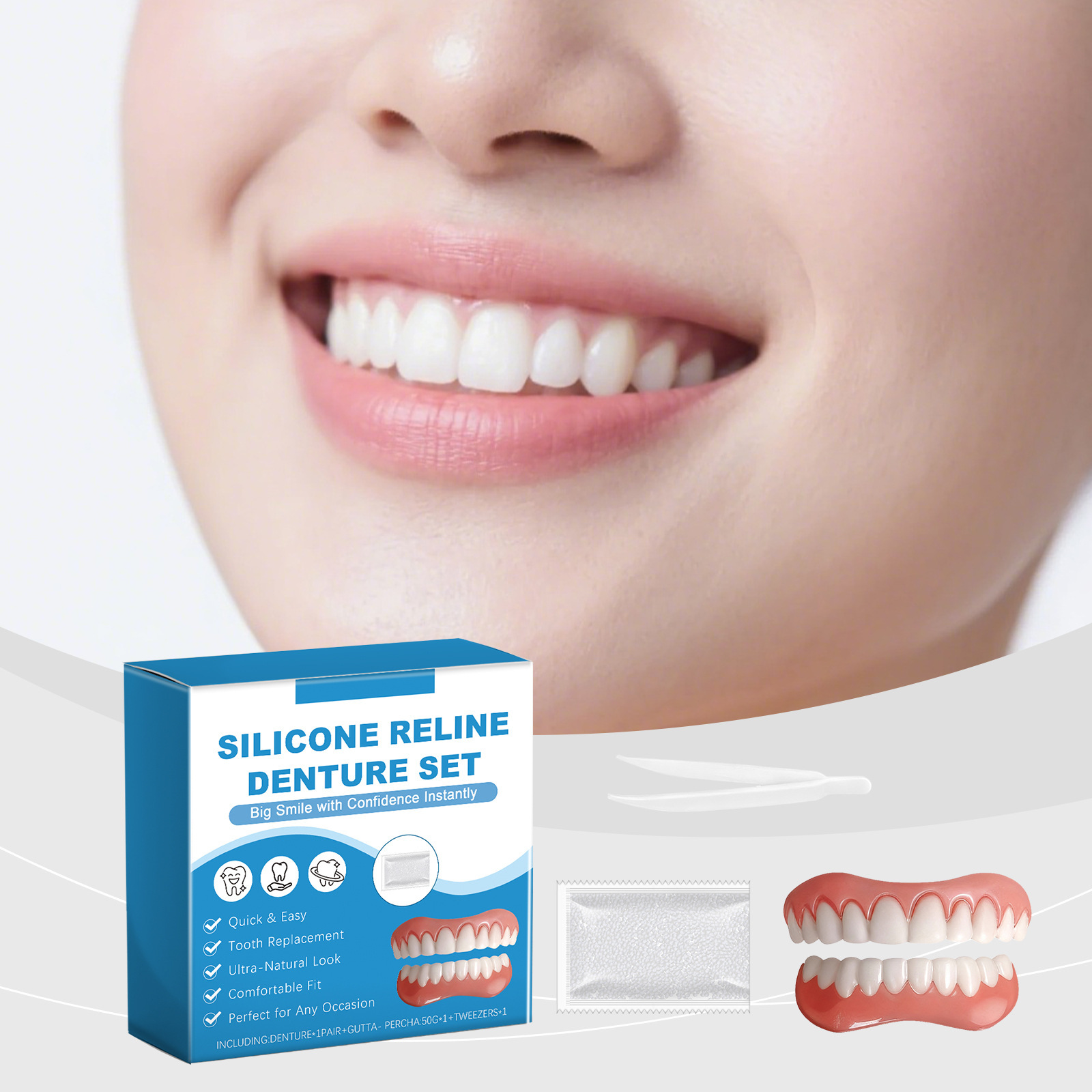 Kit Completo de Prótese Dentár - Full Cover Adhesive avaliação e preço