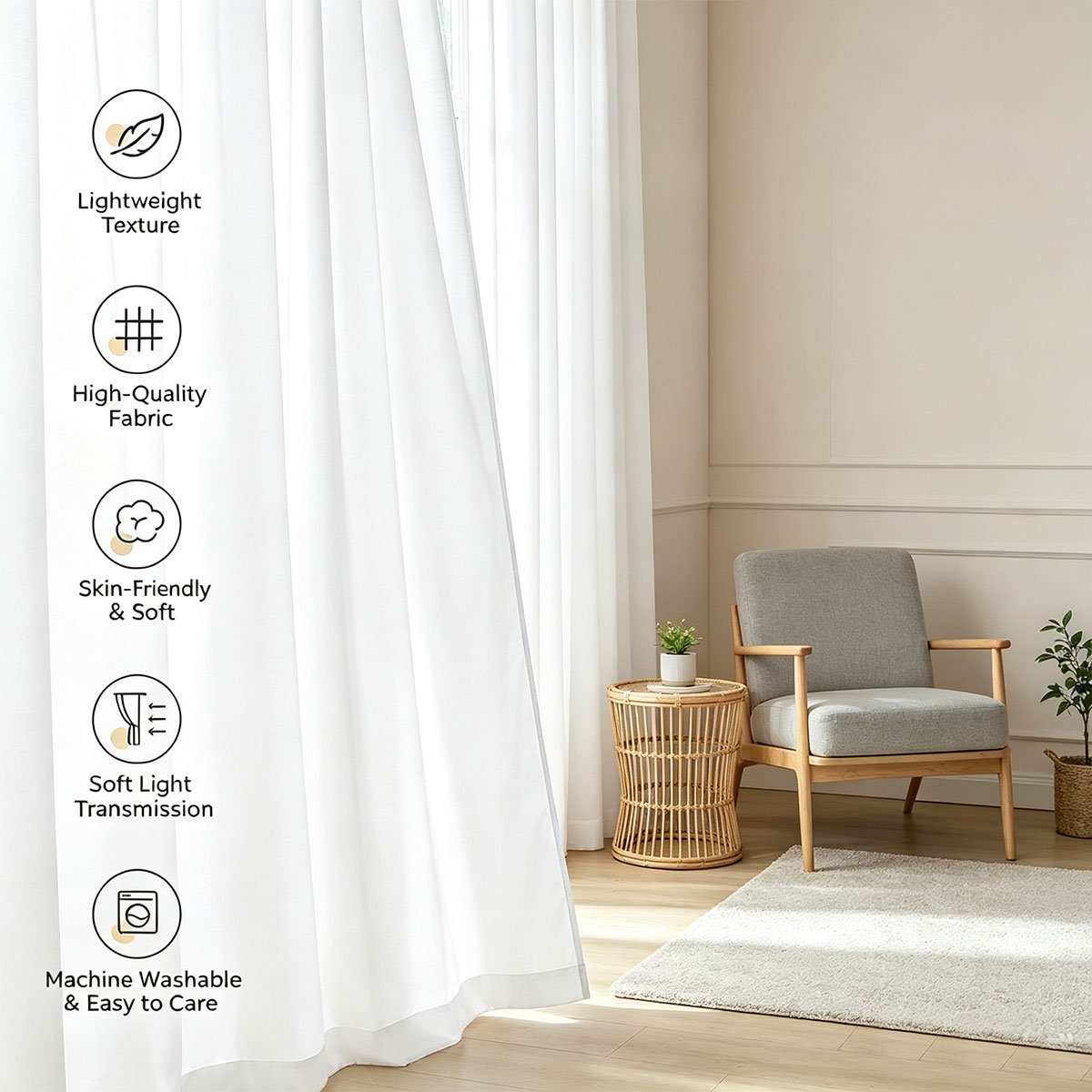 Cortinas Voil Brancas Sólidas  - Privacy Filter 2Pack avaliação e preço