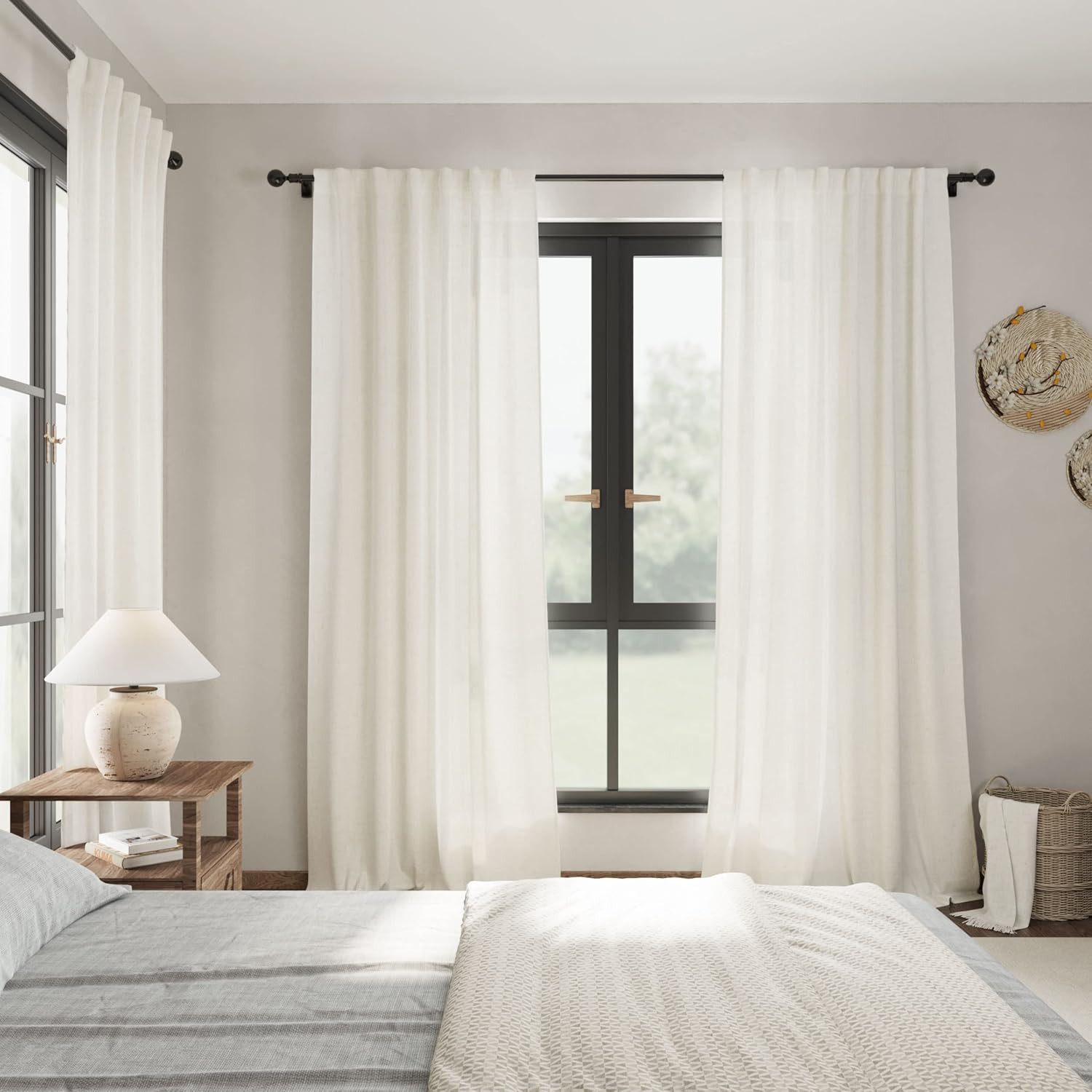 Cortinas de Linho Creme com Ab - Privacy Filter 2Pack avaliação e preço